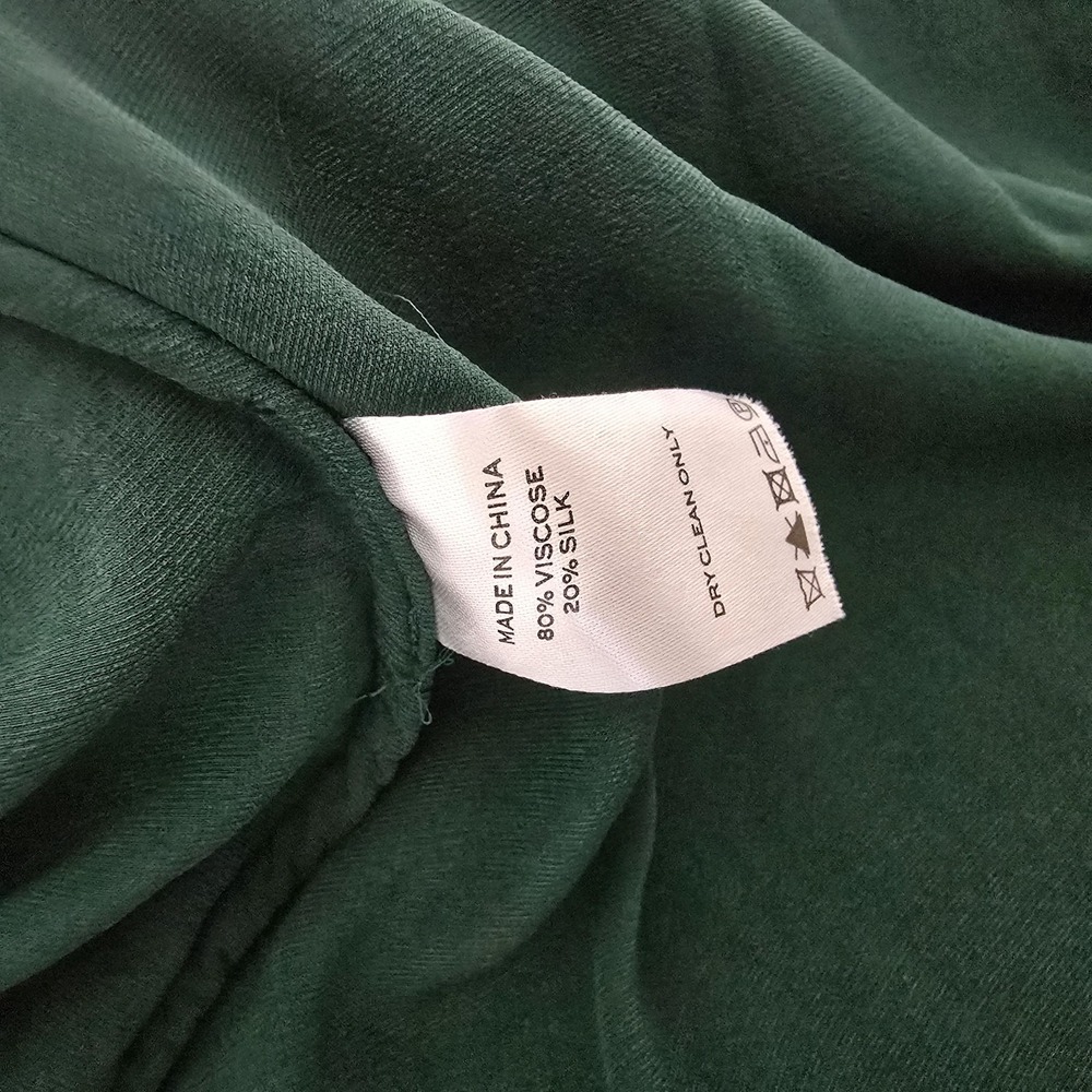 Hill House Home Dress Womens XS Green‎ The Nap Dress Velvet Ruffle Smocked Midi - Picture 5 of 13
